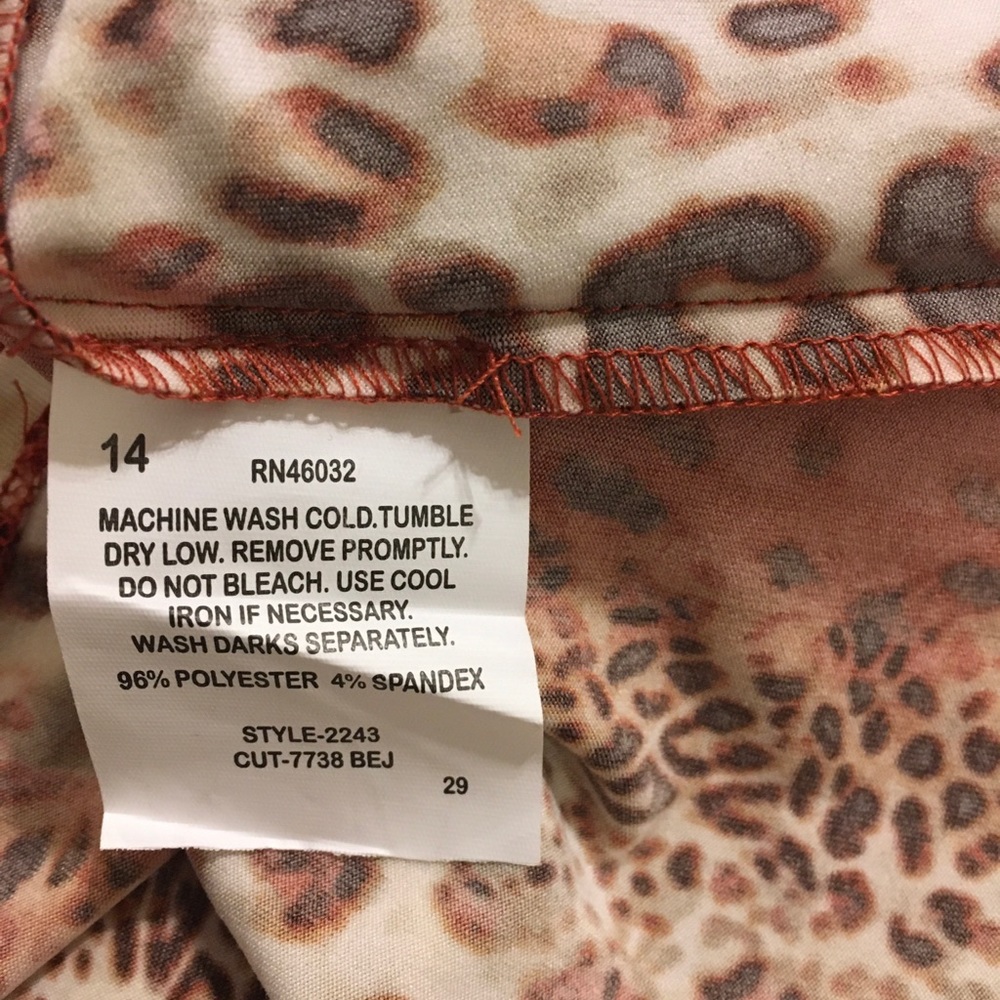 N Touch Animal Print Skirt S FREE SHIP - Picture 2 of 5
